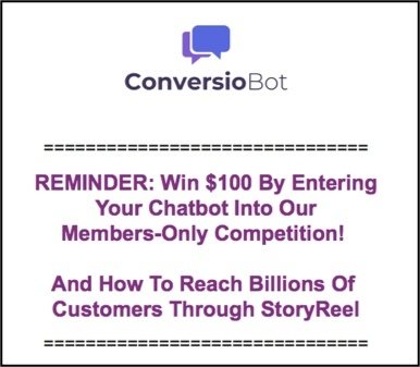 Conversiobot best chatbot competition