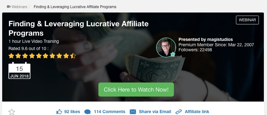 Jay's training at Wealthy Affiliate