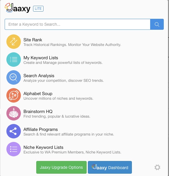 Jaaxy Keyword research at Wealthy Affiliate