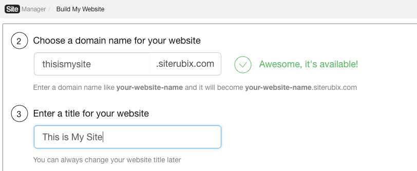 Choose a name for your site