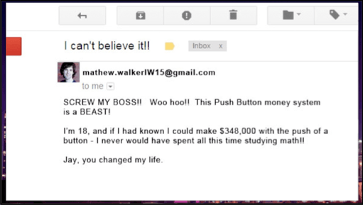 Push Button System email testimonial also fake