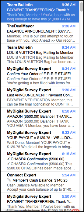 Too many emails in my account already from Free Paypal money