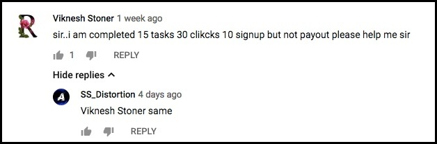 YouTube commenters said they haven't been paid.