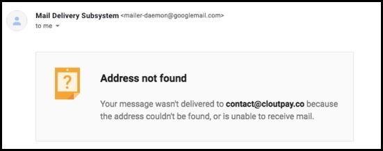 Clout Pay's email doesn't work. 