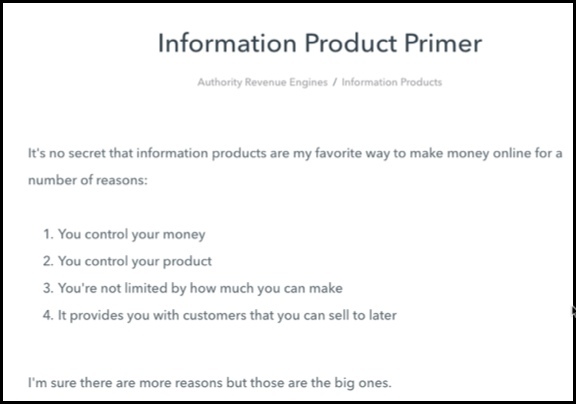 ARE_Review_Info Information products are a great way to make money.