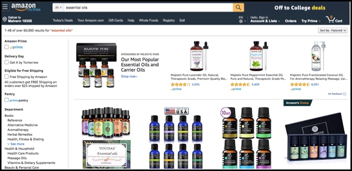 You can sell essential oils online through Amazon's affiliate program.